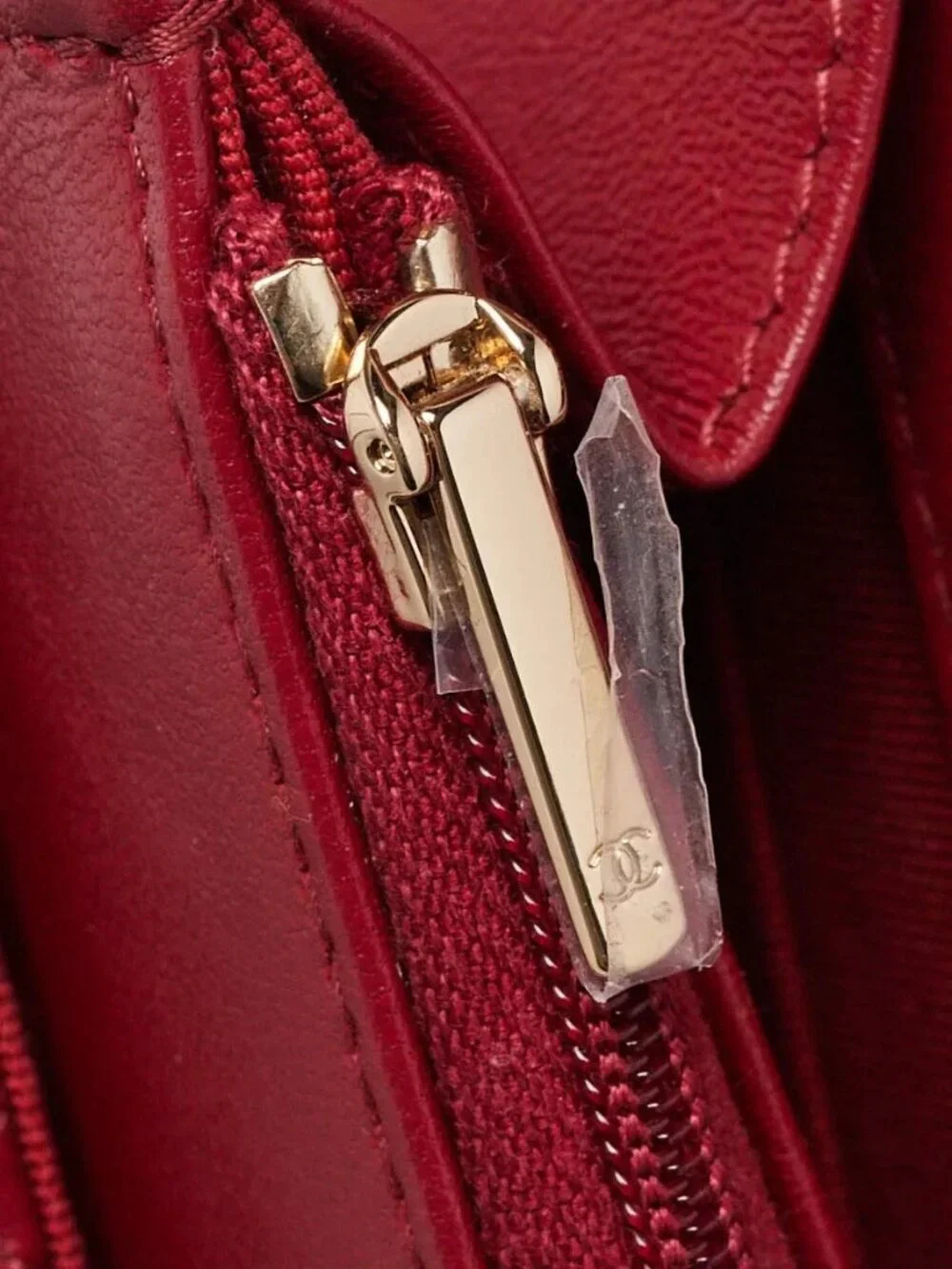 Chanel Dark Red Quilted Lambskin Leather CC WOC Clutch Bag
